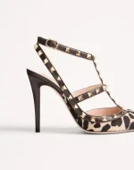 Valentino Rockstud Pumps With Straps In Pony-Effect Calfskin 100Mm - Image 2